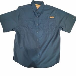 Columbia Men's PFG Blue Fishing Short Sleeve Shirt